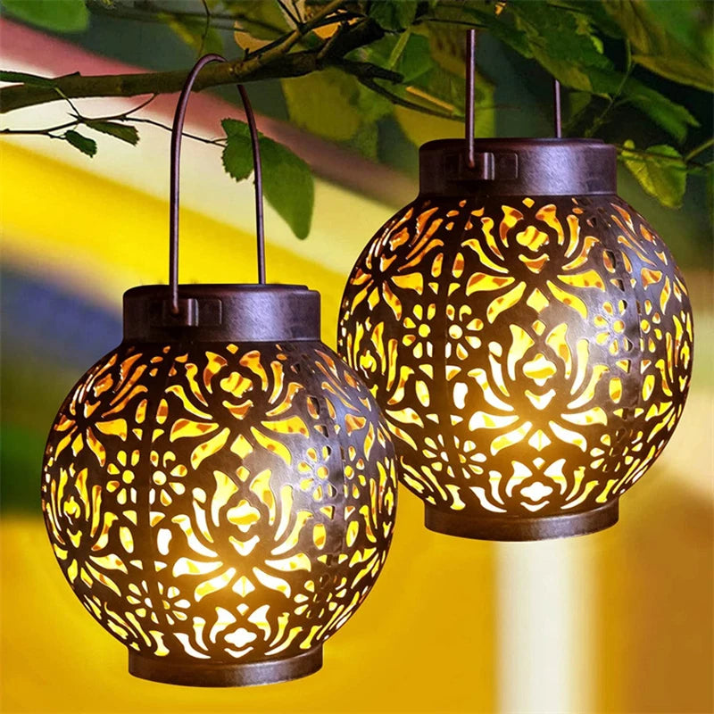 lampes solaires suspendues rétro pour jardin et extérieur - vue 5 sur 8