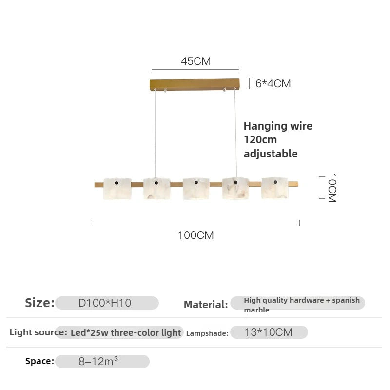 suspension minimaliste en marbre naturel avec éclairage led - vue 12 sur 11