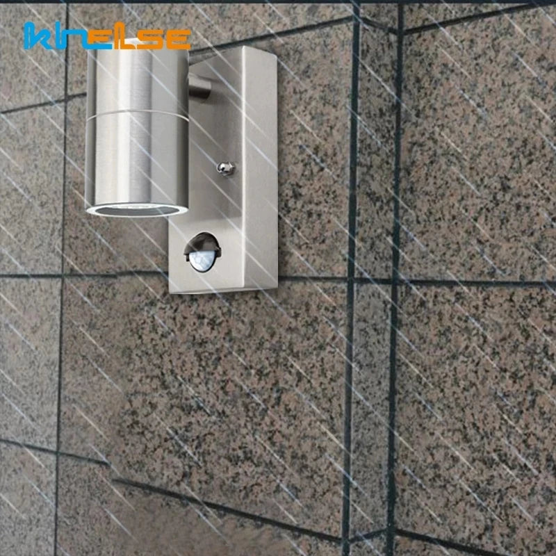 applique murale d'extérieur avec capteur de mouvement en acier inoxydable - vue 3 sur 10