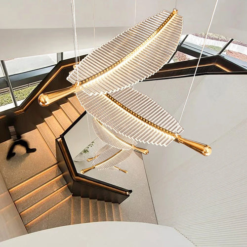 Moderne Pendelleuchte LED Blatt Vintage Metall - vue 5 sur 10