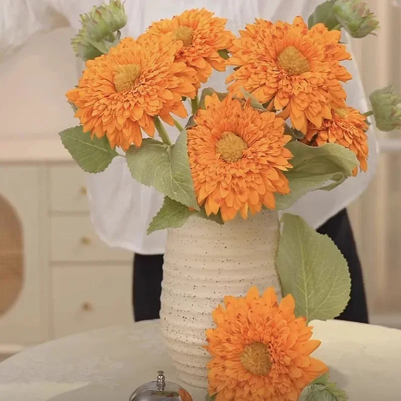 fleurs artificielles tournesols rétro double pétale décoration intérieure - vue 4 sur 10