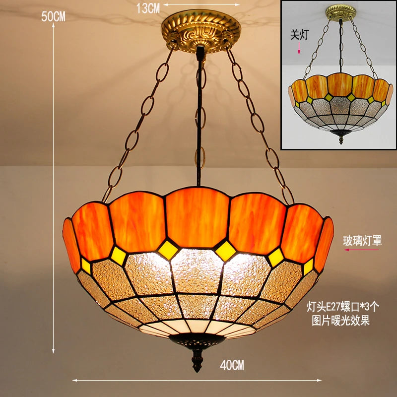 Pendelleuchte aus Buntglas im Tiffany-Stil für Ihre Inneneinrichtung - vue 20 sur 26