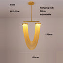 lustre art déco led dimmable en aluminium doré design moderne élégance