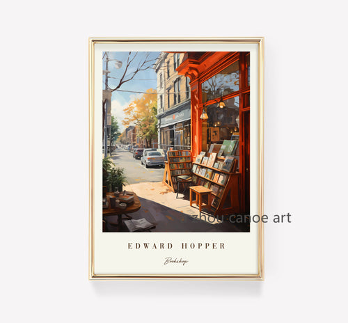 bibliothèque art classique edward hopper peinture moderne décoration murale