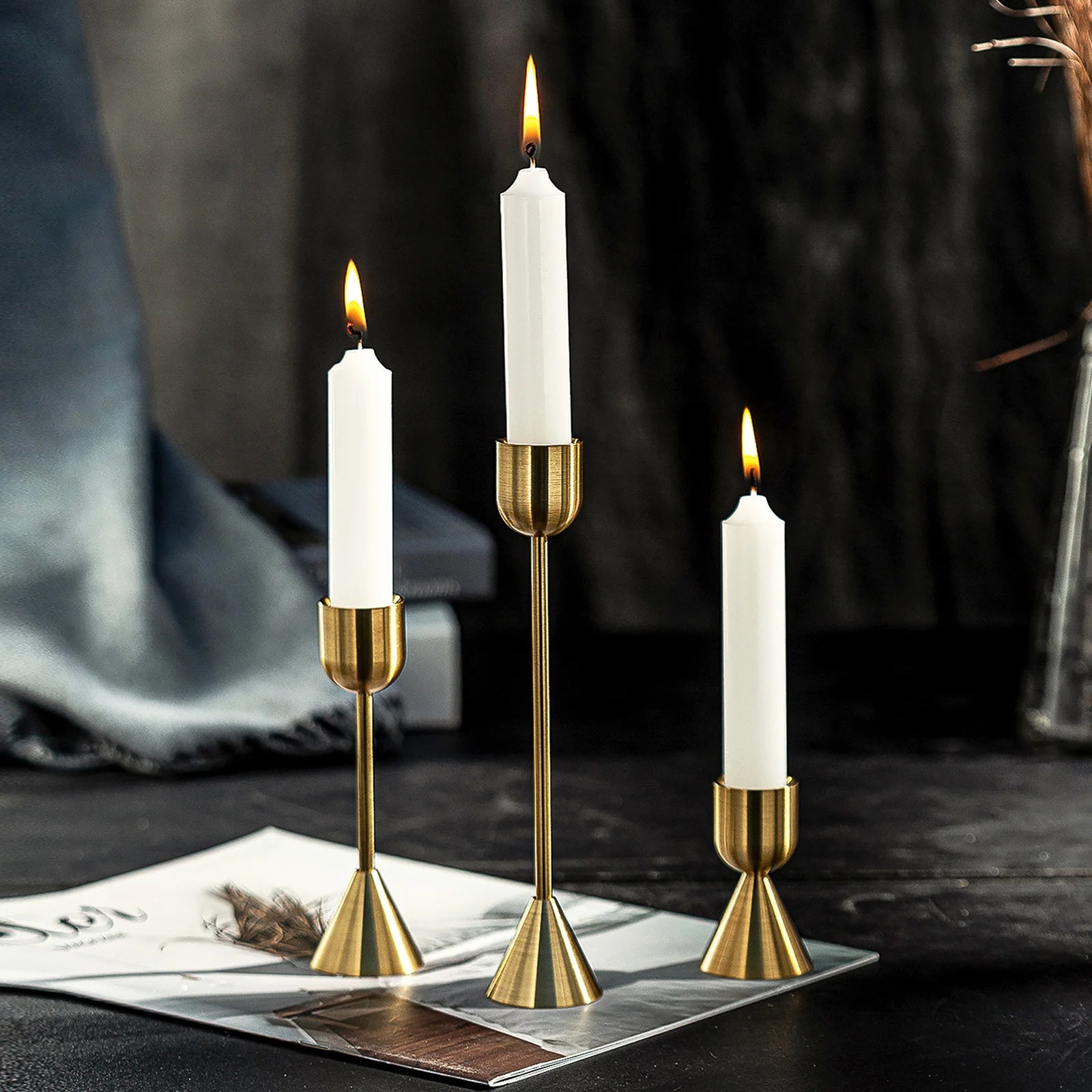 bougeoirs en métal style européen pour mariage et décoration festive - vue 3 sur 13