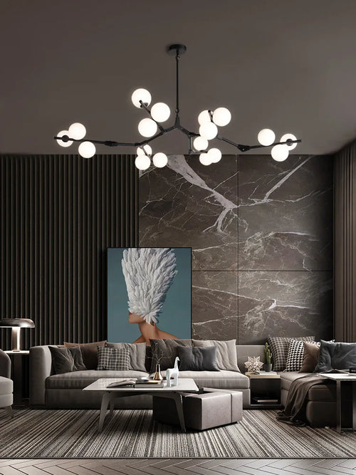 Moderner LED-Kronleuchter im kreativen molekularen Ast-Design dekorativ - vue 4 sur 12