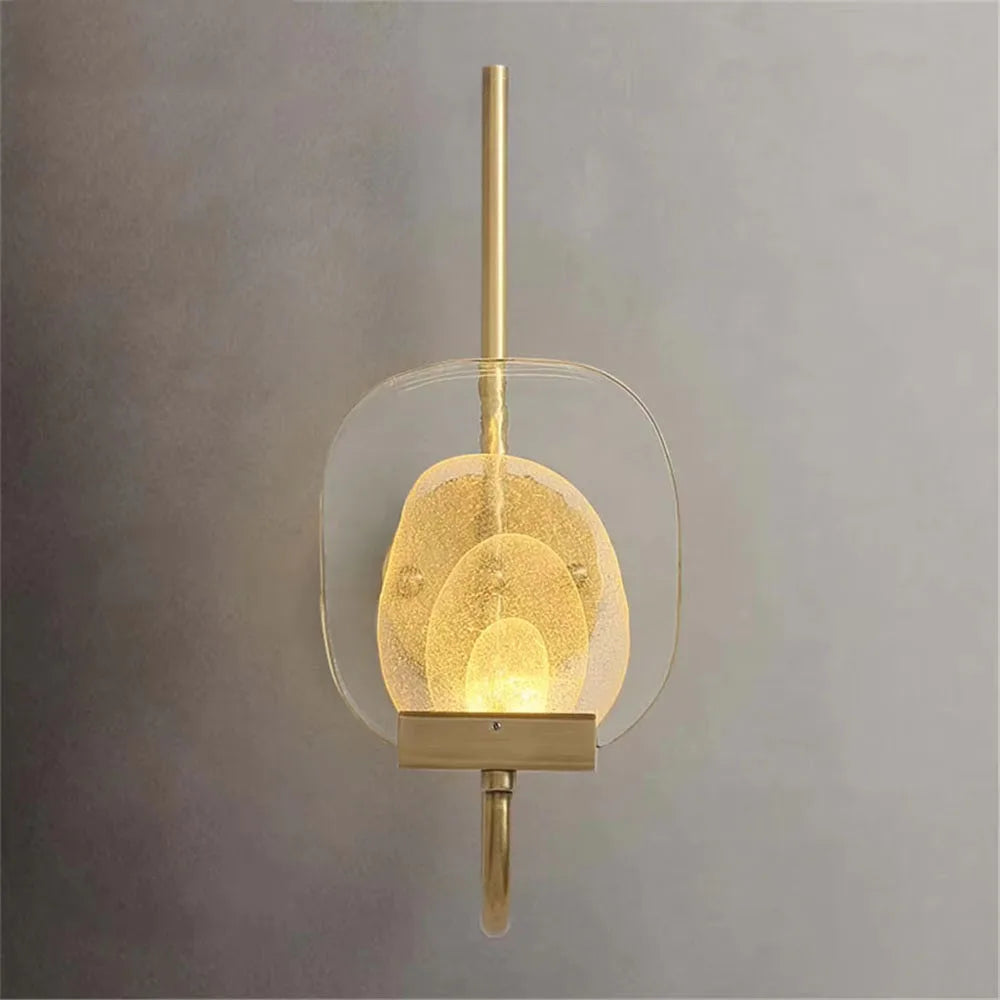 applique murale led luxe en laiton et cristal design moderne - vue 4 sur 7
