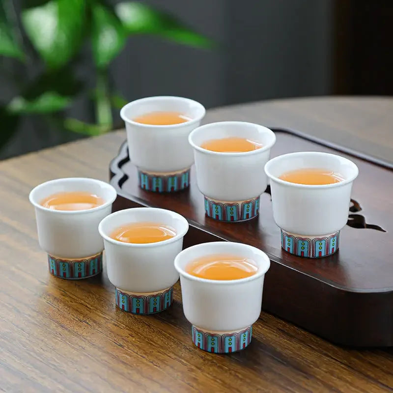 Service the kung fu porcelaine jade 6 tasses