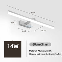 Moderne LED-Wandleuchte für Garderoben- und Schminkspiegel