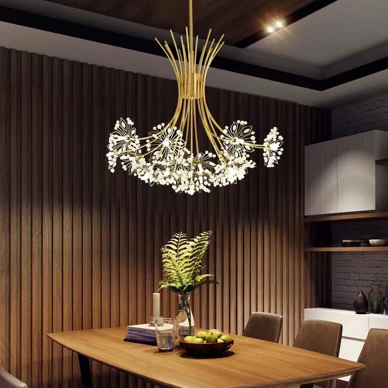 suspension en cristal de pissenlit pour ambiance moderne - vue 4 sur 12