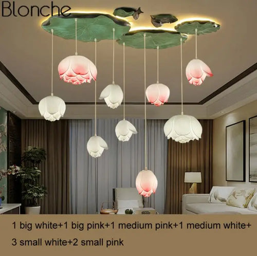 Retro-Pendelleuchte Lotusblume LED - vue 21 sur 22