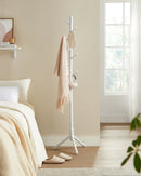 VASAGLE Standing Coat Rack, Solid Wood Coat Rack, Tree-Shaped Coat Rack with 8 Hooks, 3 Height Options, for Clothes, Hats, Bags