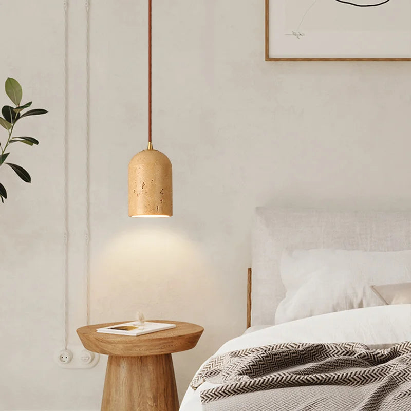 LED-Kronleuchter im Retro-Stil mit Vintage-Naturstein - vue 5 sur 6