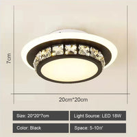 Plafonniers en cristal modernes lampe à LED pour salon chambre étude blanc noir Surface montée éclairage décoration lustre