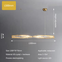 Postmoderner Kronleuchter aus goldenem Kristall mit LED-Beleuchtung