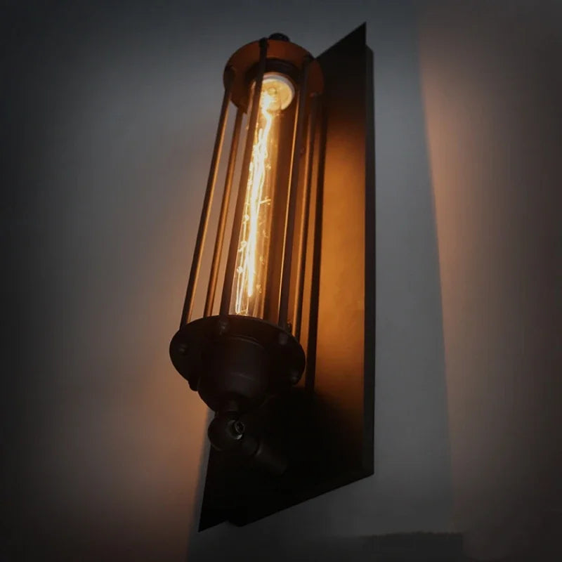 applique murale style industriel rétro led éclairage maison décor intérieur - vue 5 sur 7