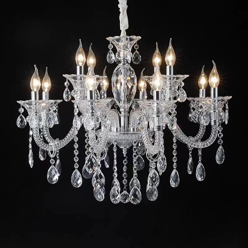 lustre moderne en verre cristal pour espace de luxe - vue 7 sur 13