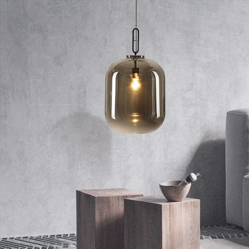 suspension moderne nordique en verre pour décor loft - vue 3 sur 8