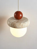 Suspension Led Style crème chambre chevet médiévale Memphis chambre d'enfant fil suspendu petite pierre claire bois