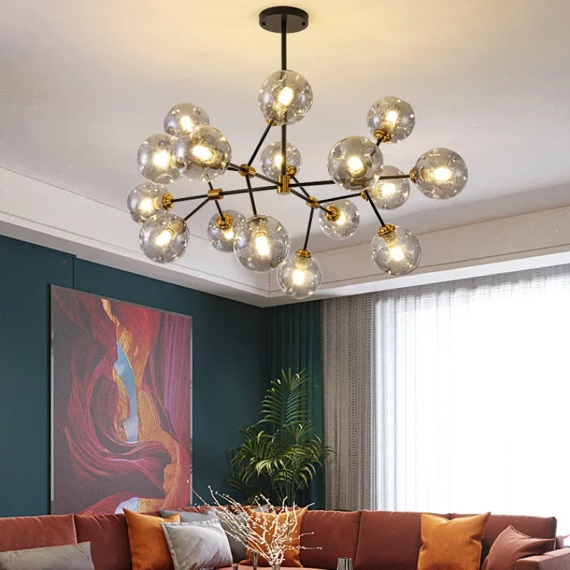 lustre suspendu design en verre pour décoration intérieure - vue 7 sur 9
