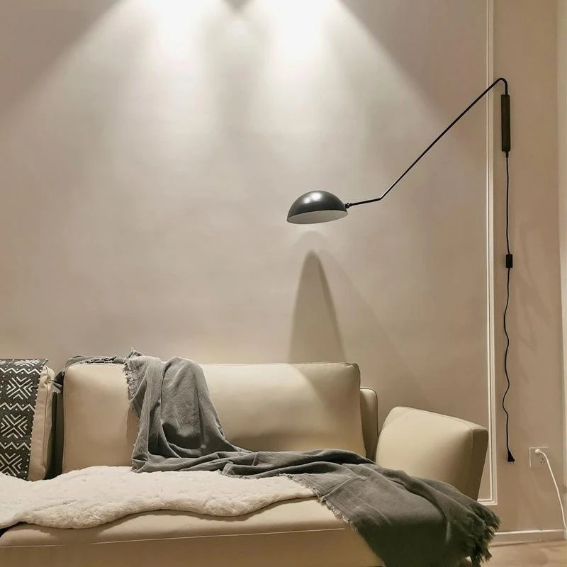 Applique murale design minimaliste moderne salon chambre bras rotatif lampe de chevet créative lumière LED lampes de lecture d'étude réglables - vue 5 sur 10