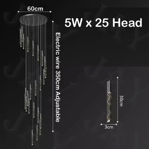 lustre en cristal de luxe à led pour un éclairage élégant