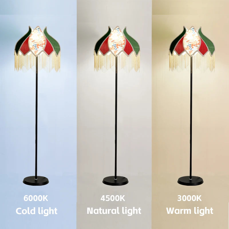 lampadaire led rétro en tissu pour une décoration élégante - vue 6 sur 9