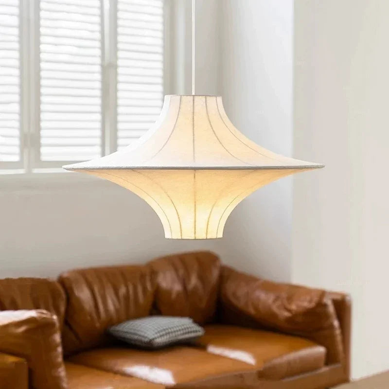 Moderne Pendelleuchte aus Seide für Wohnzimmer - vue 5 sur 8