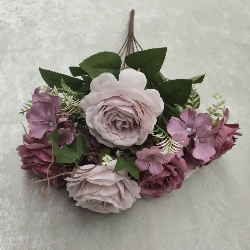 bouquet de roses en soie pour décoration de mariage et jardin - vue 11 sur 15
