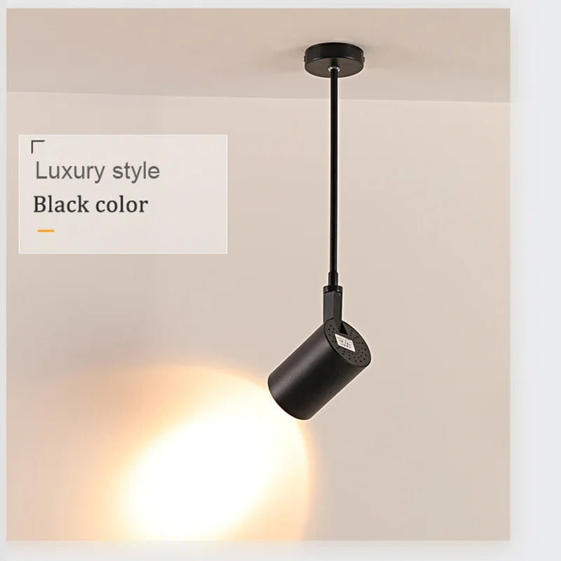plafonnier télescopique led pour magasin et galerie d'art sur rail