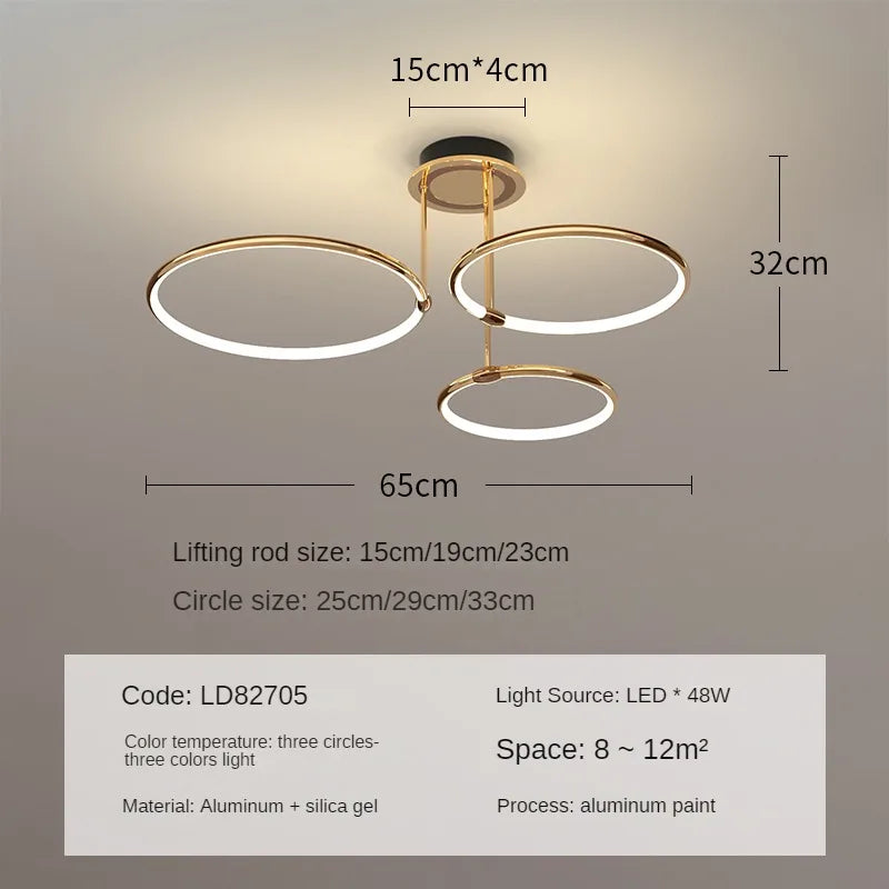 lustre décoratif moderne en anneau pour intérieur élégant - vue 10 sur 10