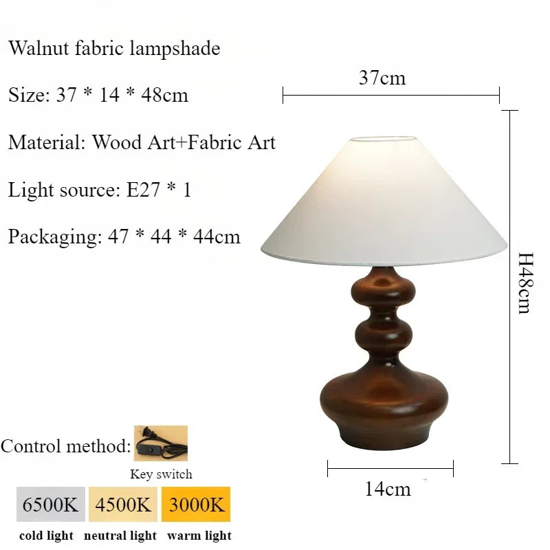 lampes de table modernes en bois et tissu pour décoration intérieure - vue 14 sur 15