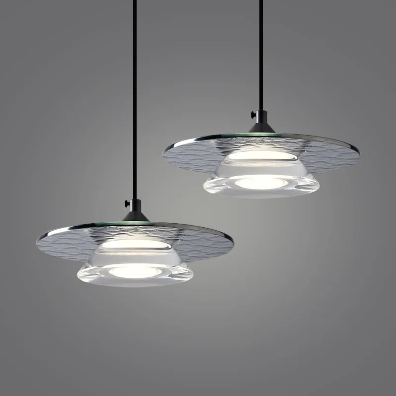 suspension led en verre et cuivre design moderne avec cordon réglable