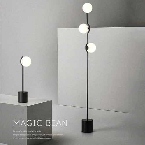 lampadaire moderne en fer et verre pour décoration intérieure nordique