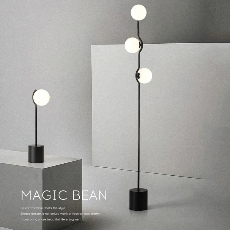 lampadaire moderne en fer et verre pour décoration intérieure nordique - vue 2 sur 10