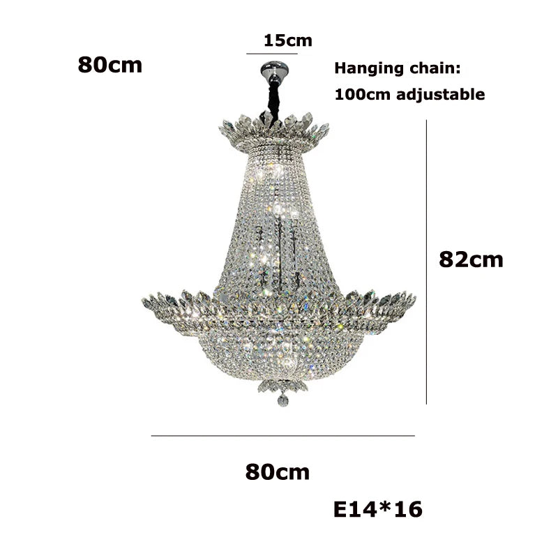 lustre led k9 cristal palace à intensité variable pour un éclairage élégant - vue 14 sur 16