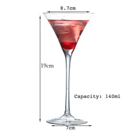 Verres à cocktail design pour champagne vin martini