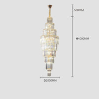 lustre en cristal pour escalier et halls d'hôtel