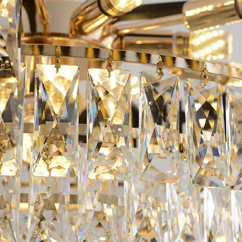 lustre moderne de luxe en cristal k9 led suspendu - vue 5 sur 12