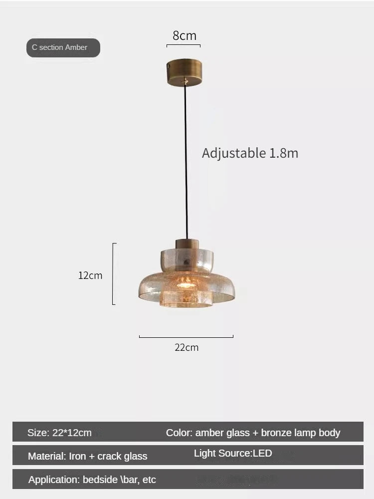 suspension en verre craquelé style américain rétro pour intérieur - vue 13 sur 12