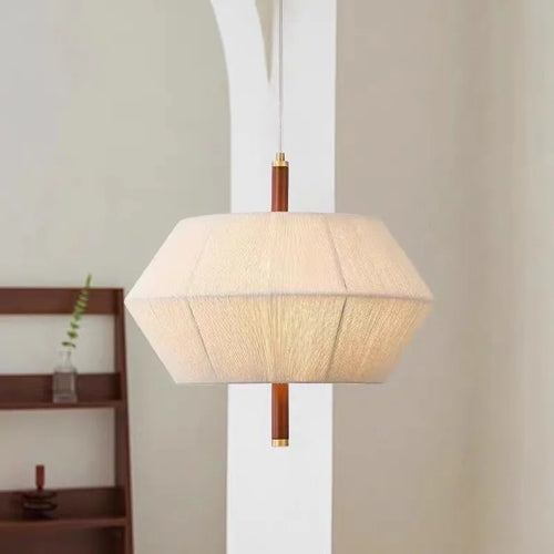 suspension en corde de chanvre et bois massif design wabi-sabi