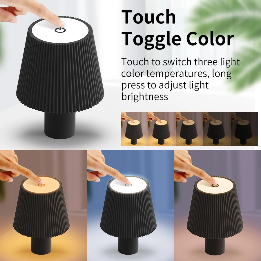 lampe de table led rechargeable rayée bouteille de vin interrupteur tactile décoratif - vue 9 sur 8
