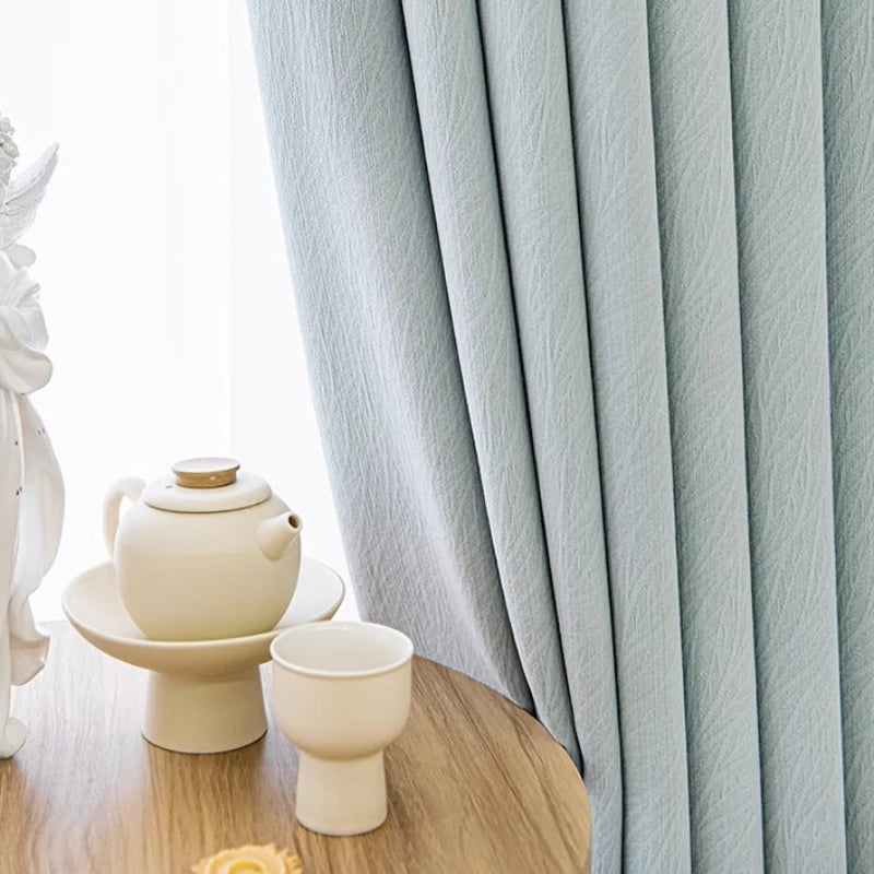 Rideau occultant style minimaliste plissé pour salon chambre