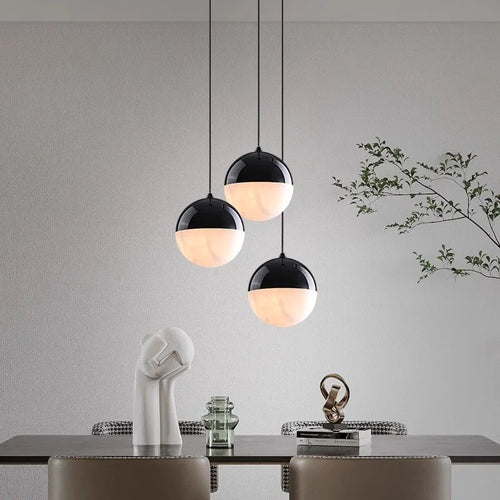 Moderne dekorative Pendelleuchte aus Marmor - vue 3 sur 14