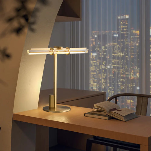 lampe de bureau led moderne en cristal minimaliste pour lecture et travail