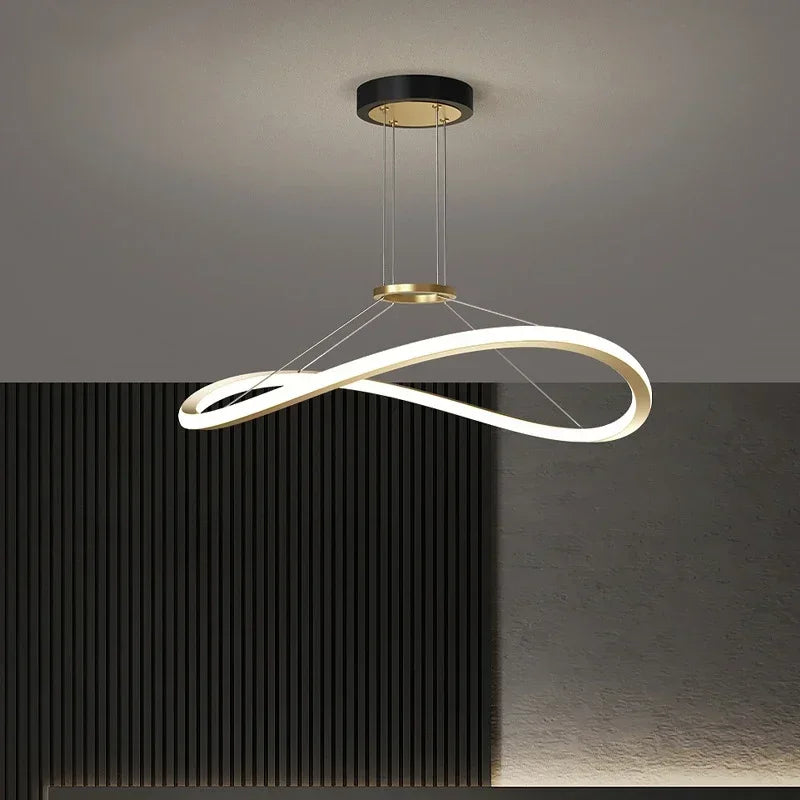 lustre moderne à led pour décoration intérieure réglable - vue 6 sur 12