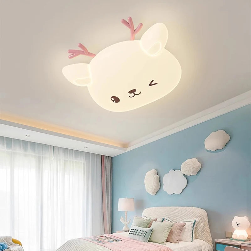 plafonnier nordique faon pour chambre d'enfant moderne et chaleureuse - vue 2 sur 8