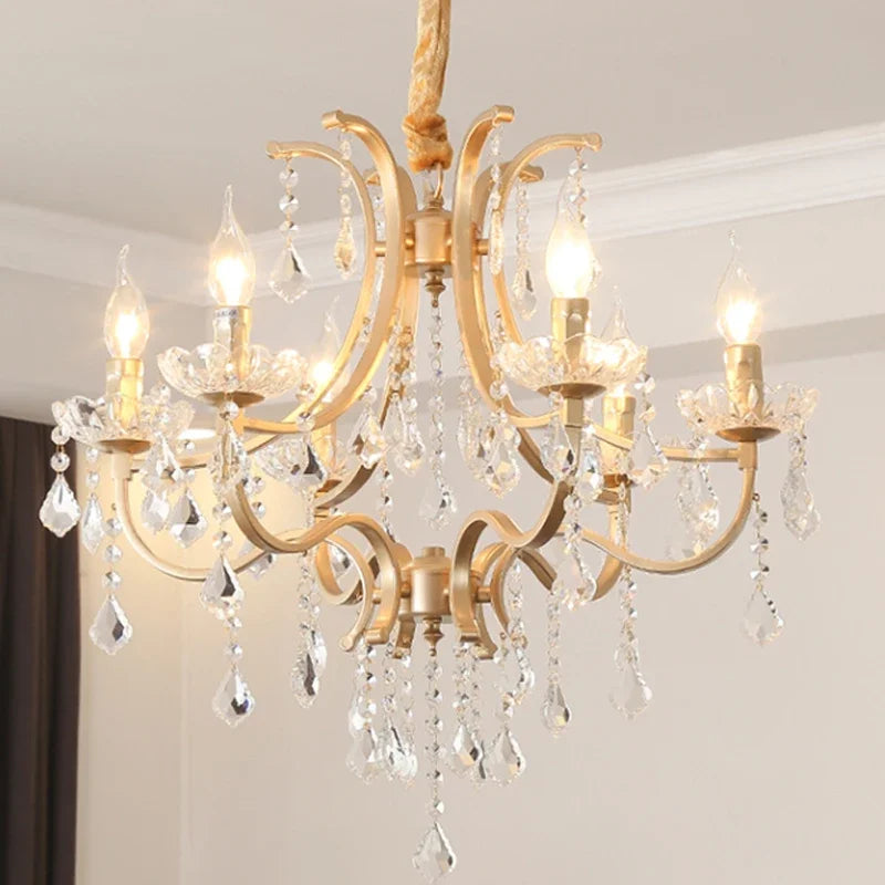 lustre en cristal moderne avec éclairage LED élégant - vue 3 sur 8