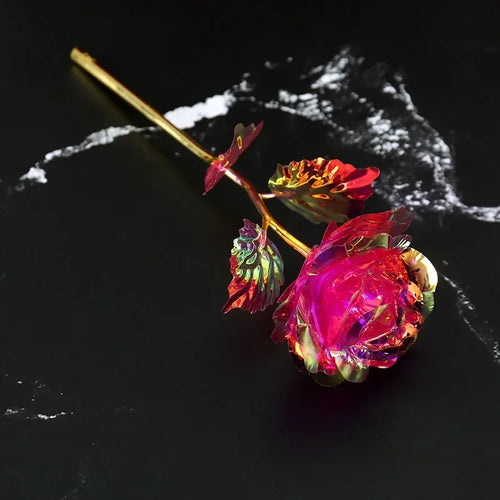 fleur de rose en feuille artisanale pour la saint-valentin - vue 8 sur 14