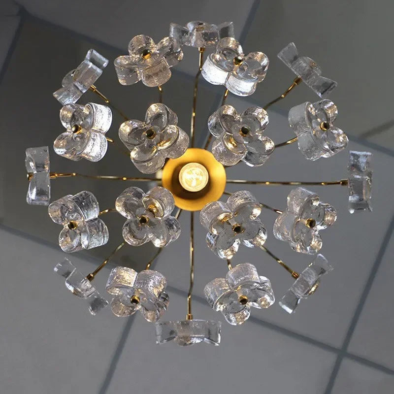 lustre rétro en fer et verre pour décoration intérieure - vue 4 sur 8